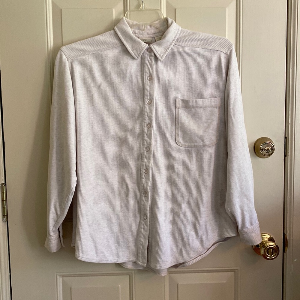 Vintage LL Bean Long Sleeve Knit Shirt Women’s Large Petite